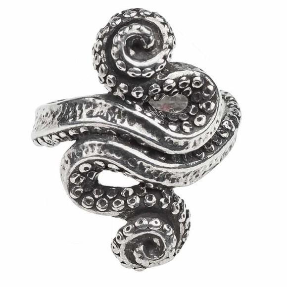 Alchemy Gothic Kraken Octopus Tentacles Fine English Pewter Ring 4 Sizes NWT - Picture 1 of 11